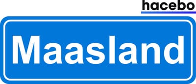 Hacebo - Plaatsnaam Sticker - 29x10 CM - Maasland sticker - Verkeersborden sticker - grappige cadeaus - Maasland