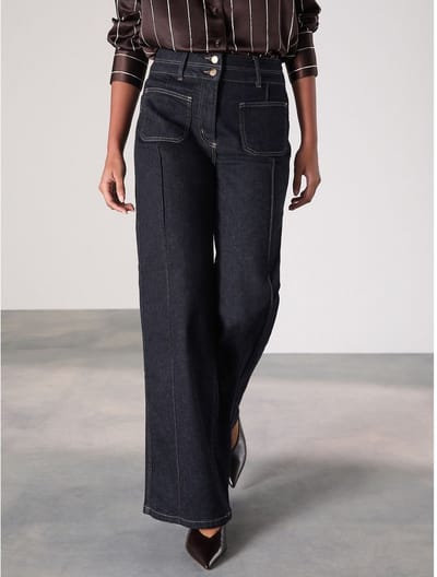 Next - Dames - Slim Lift and Shape Wide Leg Jeans - Blauw