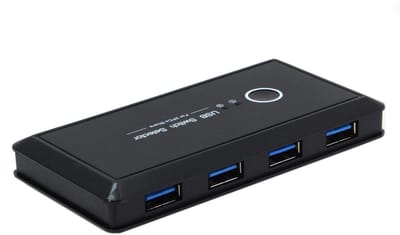 KVM USB 3.0 Switch Selector 2 Poort voor 4 Apparaten – Delen van Toetsenbord, Muis, Scanner en Printer