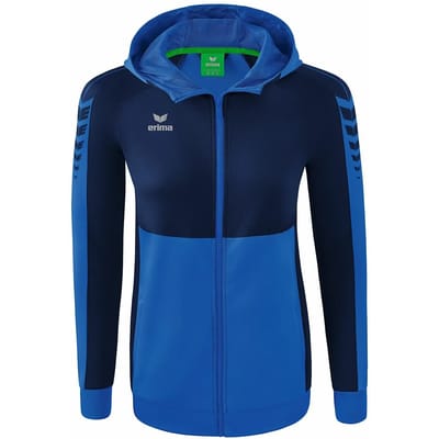 Erima Six Wings Trainingsjack Met Capuchon Dames - New Navy / New Royal | Maat: 36
