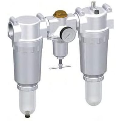FRL 3-Delig G2'' 18500l/min 0.5-10.0bar/7-145psi Semi-Auto Polycarbonaat Standaard 8