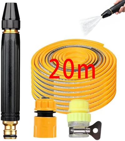 KZQ Hogedruk Autowas Waterpistool - Met Plastic Connector - 20 Meter Tuinslang - Verstelbare Waterkanon - Voor Planten En Huisdieren