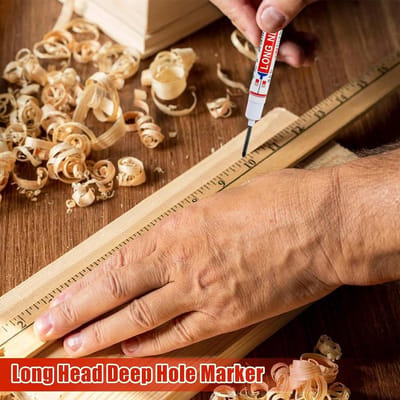 Markeerstift Diepe Gaten - Schrijfgereedschap Machinisten - Precisie Markering - Sneldrogende Inkt - Lange Punt - Zwart