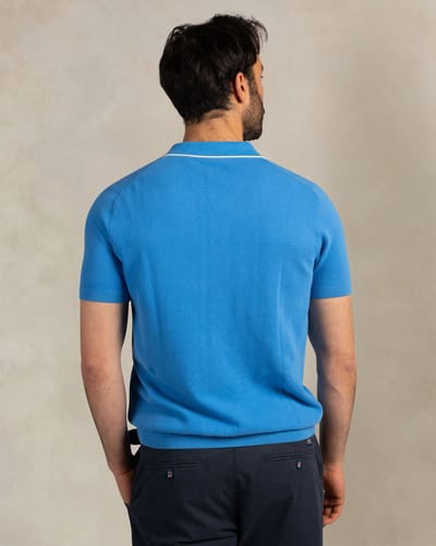 New Zealand Auckland - Heren Polo SS Gebreide Polo - Blauw - Maat XXL