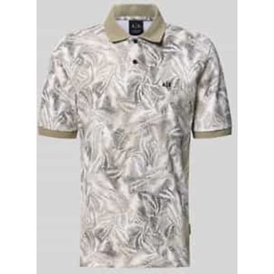 regular fit poloshirt in allover-look met label-stitching