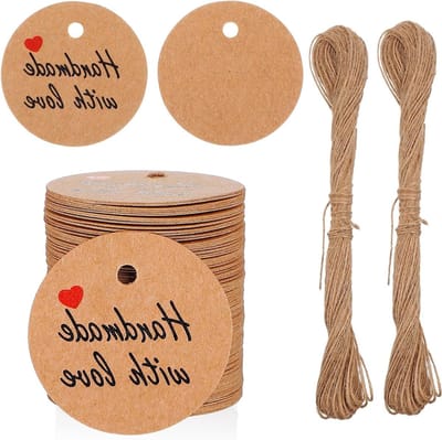 Solidchoice - Set van 200 Kraft Papieren Cadeautags