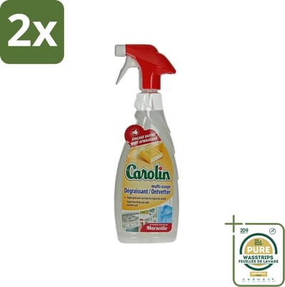 Carolin - Keukenreiniger - Ontvetter - 650 ml - Voordeelverpakking - 2 stuks - Marseillezeep - Vetvlekken verwijderen