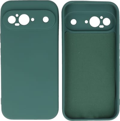 Hoesje Geschikt voor Google Pixel 9 - Fashion Telefoonhoesje Backcover - Siliconen Hoesje - Donker Groen