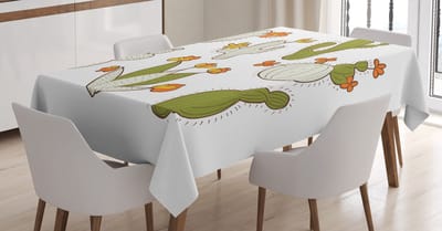 New Bed Cactus Krabbel, cactussen, flora Rechthoekig tafelkleed voor eetkamer en keuken, zeer duurzaam 140 cm B x 240 cm L