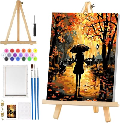 Schilderen op Nummer voor Volwassenen - Landschap Schilderkit met Frame en Easel, DIY Olieverf Set voor Thuisdecoratie en Creatieve Ontspanning