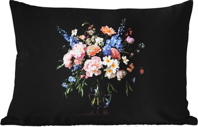 Buitenkussens - Tuin - Pastel - Bloemen - Glazen - Vaas - 50x30 cm
