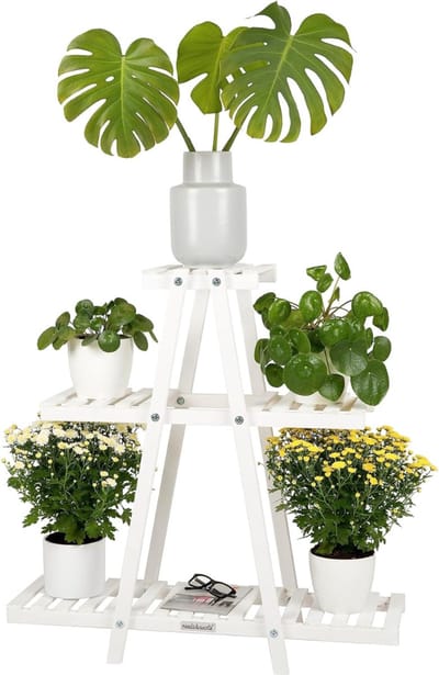 DailySupplies® Plantentafel - Plantenrek Buiten - Plantensteun - Plantenstandaard - Wit