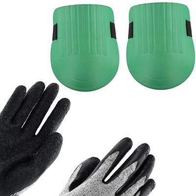 Kniebeschermers en handschoenen - Werkbescherming set - Tuinieren en klussen - Lichtgewicht EVA materiaal - 19x15 cm kniebeschermers