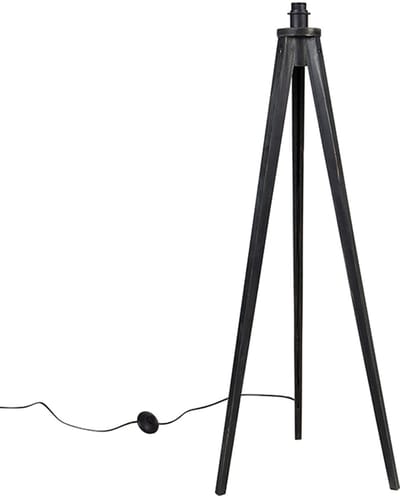QAZQA tripod_classic - Landelijke Tripod | driepoot vloerlamp | Staande Lamp - 1 lichts - H 1150 mm - Zwart - Woonkamer | Slaapkamer | Keuken