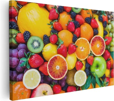 Artaza Canvas Schilderij Citroen - 30x20 cm - Klein - Wanddecoratie Fruit - Muurdecoratie Keuken - Kamer Accessoires Woonkamer
