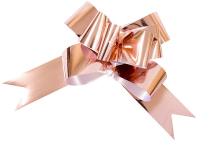 HOBI - 2 metallic roségouden trekstrikken 15 cm voor cadeaus