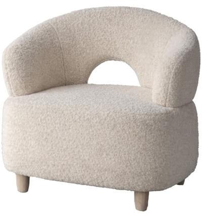 Svea - Brent fauteuil bouclé - naturel/wit