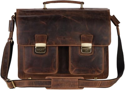 GREENBURRY business tas Vintage Business Bag Brown bruine