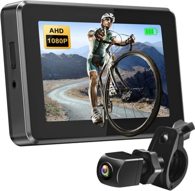 Fiets Achteruitrijcamera 4,3" - 1080p Monitor, 360° Draaibare Houder, Uitstekend Nachtzicht, Voor Mountainbikes en E-Bikes