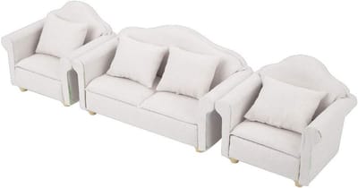 Set van 3 Handgemaakte Poppenhuis Banken in Schaal 1:12 voor Woonkamer en Slaapkamer Decoratie