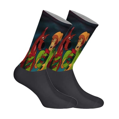 Lange uniseks sokken met elastische print