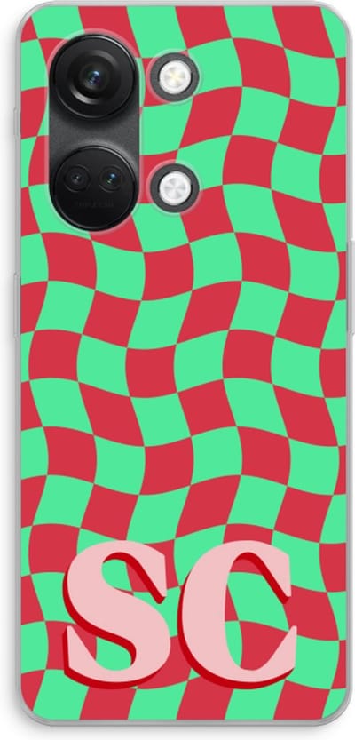 Gepersonaliseerd - Case Company® - Hoesje geschikt voor OnePlus Nord 3 hoesje - Grid Monogram - Soft Cover Telefoonhoesje - Bescherming aan alle Kanten en Schermrand