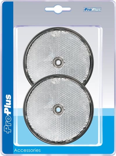 ProPlus Reflector met schroefbevestiging - Ø 80 mm - wit - set van 2