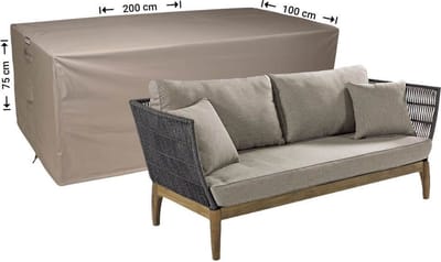 Raffles Covers Loungebank hoes - 200 x 100 H: 75 cm - RLB200straight - Waterdicht - Ademend - UV-bestendig - Elastisch rijgkoord - Beschermhoes tuinmeubelen