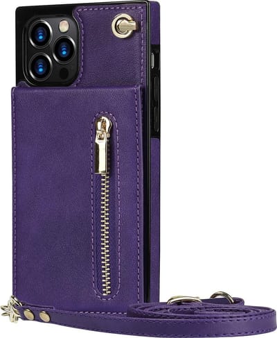 Hoesje geschikt voor iPhone 7 - Backcover - Pasjeshouder - Portemonnee - Koord - Kunstleer - Paars