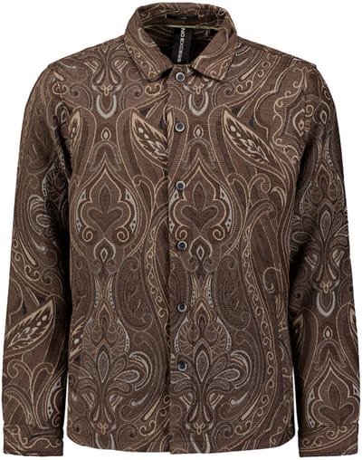 No Excess Overshirt Buttons Fancy Jacquard Brown Größe: S | Casual hemden Outlet | Herren | Braun