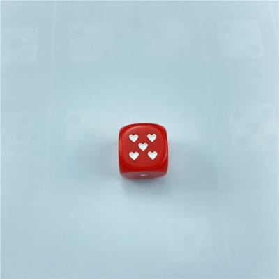 2 stuks Wit Rood 25 mm Hart Dobbelstenen Acryl 6-zijdig Afgeronde Hoeken Hartvormige Dobbelstenen Voor Bar Feest Familie Spellen Rpg Bordspel Red 2pcs