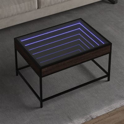 vidaXL - Salontafel - met - Infinity - LED - 70x50x41 - cm - bruin - eikenkleurig