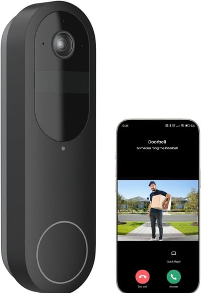 Lexium Video deurbel zonder abonnement - Deurbel met camera - Draadloze video deurbel - Beveiliging woning - Deurbel met app - Slimme deurbel - Geen maandelijkse kosten - Beveiligingscamera - WiFi deurbel - Voor smartphone en tablet