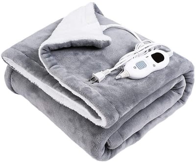Elektrische verwarmde bovendeken 180x130 cm - 6 warmtestanden - Uitwasbaar - Eenpersoons - Warmtedeken - Dubbelzijdig