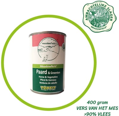 Meadowfield Topfit Delicatesse voor de hond - Paardenvlees en groenten - 6x400 gram