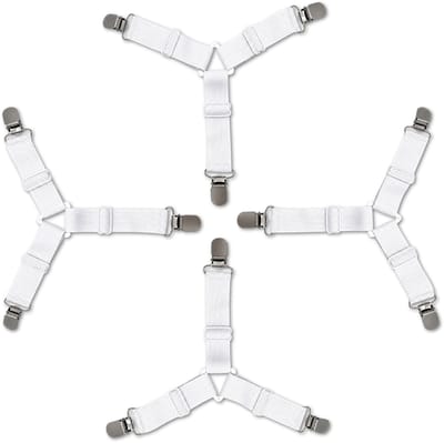 Purepeak Lakenspanners 1 Persoonsbed Set 4 Stuks - Universele Dekbedclips - Dekbedklemmen - Bedbretels