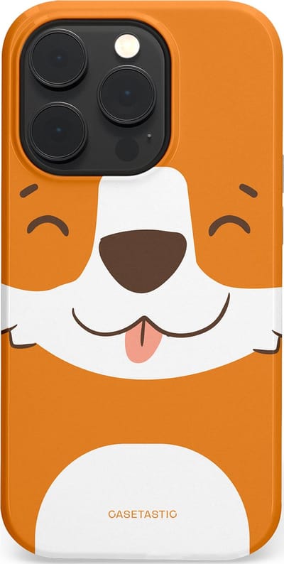 Casetastic hoesje geschikt voor Apple iPhone 14 Pro - MagSafe - Dubbellaagse bescherming - Knuffelkopjes vos - Fashion Case - Oranje Wit
