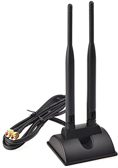 Dual-Band Wifi Antenne 2.4GHz en 5.8GHz - 6dBi Signaalversterker met Magnetische Basis en 3m Verlengkabel