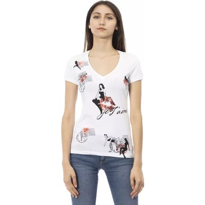 Trussardi Action Witte Katoenen Damentop