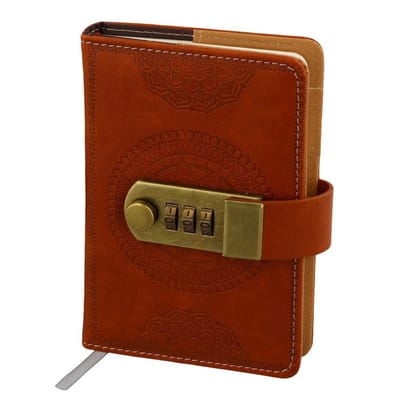 Dailygoods - Dagboek met hangslot, 240 pagina's, vintage, klein notitieboek voor mannen en vrouwen, mooi schrijfwaren, A7, notitieboek voor studenten, draagbaar mini-dagboek voor school, kantoor, reizen, 15 x 10