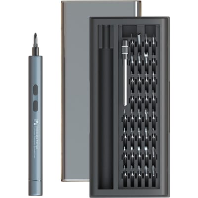 iFu D2Plus Lithium Elektrische Schroevendraaier Kit Mini Draagbare Elektrische/Handmatige Schroevendraaier Bit Reparatie grijs
