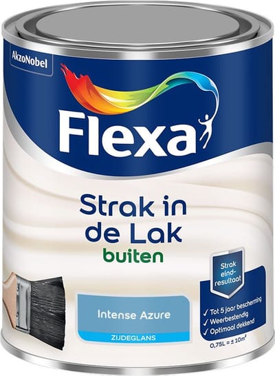 Flexa - Strak In De Lak Buitenlak Zijdeglans - Intense Azure - Mengverf - 750 Ml