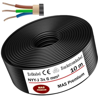 Aardkabel 3x1,5 mm², 5x1,5 mm², NYY-J voor buiten en grondinstallatie - Sterke krachtstroomkabel