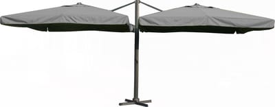 Paralux dubbele zweefparasol - 2 doeken van 3x3m - Donkergrijs