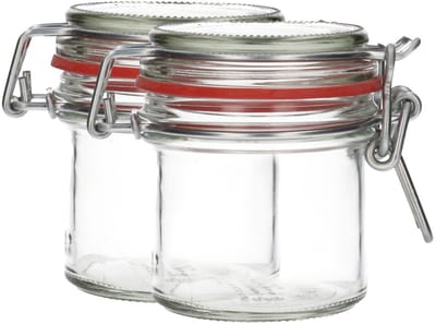 2x Glazen Weckpot 125 ml - Rond & Transparant - Inmaakpotten, Mason Jar, Weckpotten met Deksel, Confituurpotten - Hervulbaar - Glas - 2 Potten