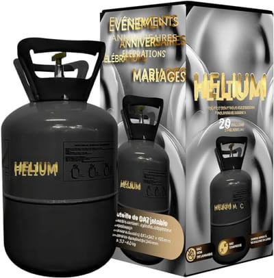 Zyrex® Heliumtanks - Helium - Grote Heliumgasfles voor 20 Ballonnen - Zwart - 25cm x 25cm x 43cm