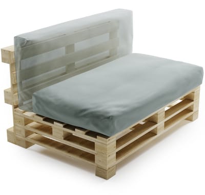 Bananair - Multifunctioneel Waterbestendig Palletkussen - afneembare hoes - Geschikt als zit- en rugkussen - Tuinkussen voor Palletbank - 120x60 cm - Lichtgrijs