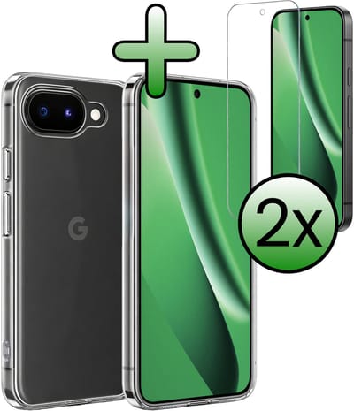 Hoesje Met 2x Screenprotector - Geschikt voor Google Pixel 10a - Sterk & Shockproof - Back Cover - Siliconen Case - Telefoon Hoes - Transparant