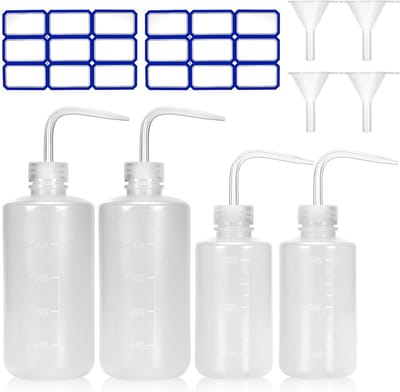 Set van 4 Sprayflessen en Knijpflessen van 500 ml en 250 ml voor Planten, Laboratorium en Schoonmaakgebruik