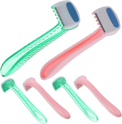 Scheermesjes voor Dames - Gezichtstrimmer Vrouwen - Gevoelige Zones Trimmen - Ergonomisch Ontwerp - 6 Stuks - Roze Paars